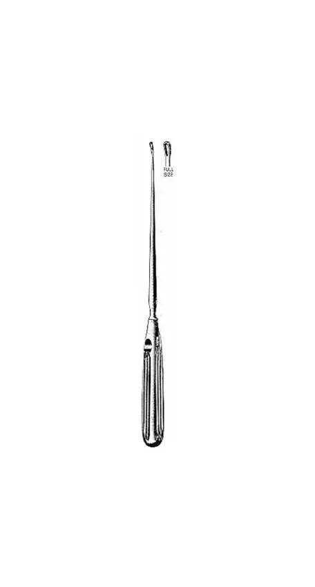 Integra Lifesciences - Miltex - 30-1380 - Uterine Biopsy Curette Miltex Sims 10 Inch Length Hollow Handle With Grooves 2.5 X 5 Mm Tip Extra Small Sharp Loop Tip