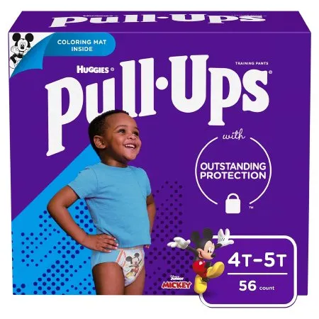 Kimberly Clark - Pull-Ups Learning Designs - 45131 - Male Toddler Training Pants Pull-Ups Learning Designs Size 4T to 5T Disposable Heavy Absorbency