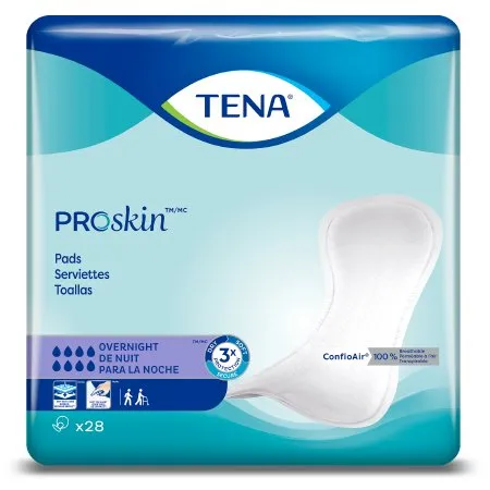 Essity - 47809 - TENA ProSkin Overnight Bladder Control Pad TENA ProSkin Overnight 16 Inch Length Heavy Absorbency Dry Fast Core One Size Fits Most