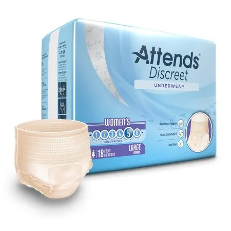 Attends Healthcare Products - Attends Discreet - ADUF30 -  Female Adult Absorbent Underwear  Pull On with Tear Away Seams Large Disposable Heavy Absorbency
