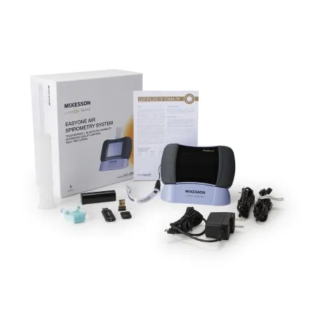 McKesson - McKesson LUMEON EasyOne Air - 141-2500-2 - Spirometer System McKesson LUMEON EasyOne Air <1.5 cm H20 L/s @14 L/s Touch Screen Display Disposable Mouthpiece