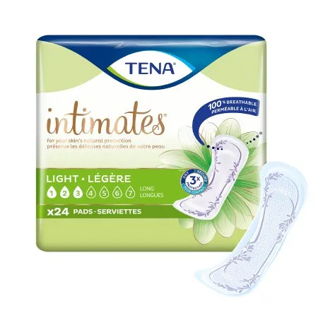 Essity Health & Medical Solutions - TENA Intimates Ultra Thin Light Long - 54344 - Essity  Bladder Control Pad  10 Inch Length Light Absorbency Dry Fast Core One Size Fits Most