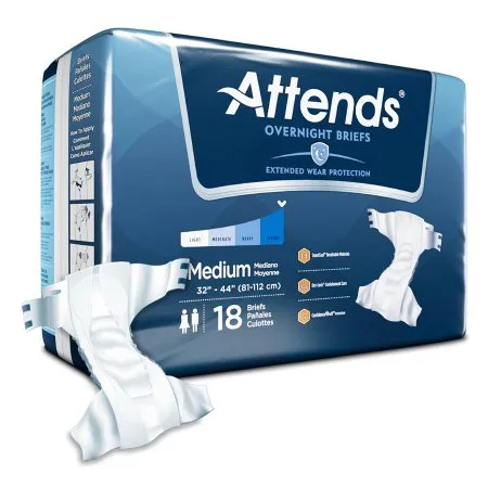 Attends Healthcare Products - Attends Overnight - From: DDEW20 To: DDEW30 -  Unisex Adult Incontinence Brief  Medium Disposable Heavy Absorbency