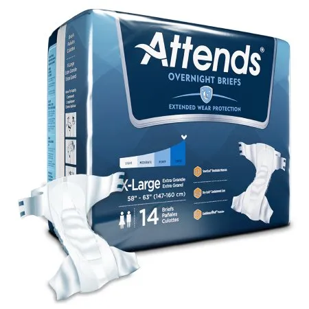 Attends Healthcare Products - Attends Overnight - DDEW40 -  Unisex Adult Incontinence Brief  X Large Disposable Heavy Absorbency