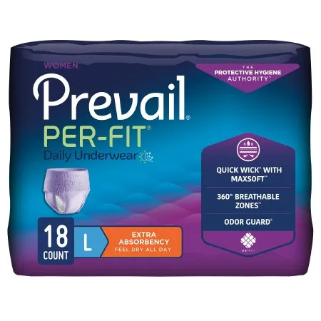 First Quality - Prevail Per-Fit Women - PFW-513 - Prevail Per Fit Women Female Adult Absorbent Underwear Prevail Per Fit Women Pull On with Tear Away Seams Large Disposable Moderate Absorbency