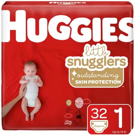 Kimberly Clark - Huggies Little Snugglers - 34717 -  Unisex Baby Diaper  Size 1 Disposable Moderate Absorbency