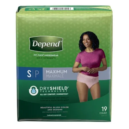 Kimberly Clark - Depend FIT-FLEX - 47915 - Depend FIT FLEX Female Adult Absorbent Underwear Depend FIT FLEX Pull On with Tear Away Seams Small Disposable Heavy Absorbency