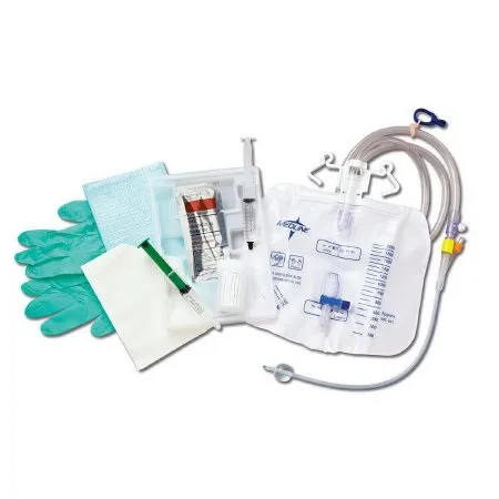 Medline - DYND11523 - Indwelling Catheter Tray Medline Closed System / Foley 16 Fr. 10 Cc Balloon Silicone