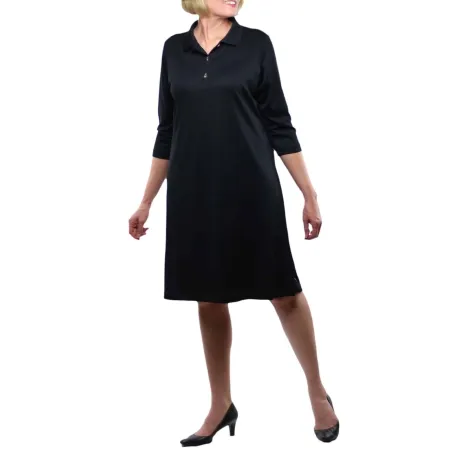 Narrative Apparel - WDBPS0625 - Polo Dress 3/4 Sleeve Black 2x-large