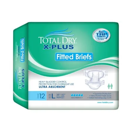 Secure Personal Care Products - Total Dry X-Plus - SPC97035 - Unisex Adult Incontinence Brief Total Dry X-Plus X-Large Disposable Heavy Absorbency