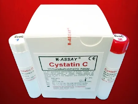 Kamiya Biomedical - K-ASSAY - KAI-074 - Reagent Kit K-ASSAY Kidney Marker Assay Cystatin C For Two-Reagent Automated Analyzers that use Multi-Point Calibration Method 200 Tests R1 Buffer: 2 X 10 mL  R2 Antibody: 2 X 10 mL