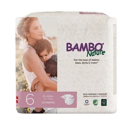 ABENA - From: 16047 To: 16073  North America Bambo Nature Disposable Diapers, Size 4,  15 40 lbs.
