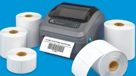 Uline - S-18459 - Blank Label Tape Uline Printer Label White Thermal 1 X 2-1/4 Inch