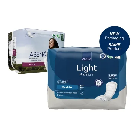 ABENA - Light Maxi - 1000005437 -  Bladder Control Pad  16 1/2 Inch Length Moderate Absorbency Fluff / Polymer Core One Size Fits Most