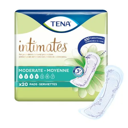 Essity Health & Medical Solutions - TENA Intimates Moderate - From: 54266 To: 54284 - Essity  Bladder Control Pad  11 Inch Length Moderate Absorbency Dry Fast Core One Size Fits Most