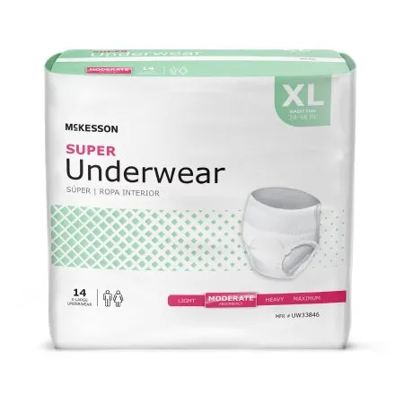 McKesson - UW33846 - Unisex Adult Absorbent Underwear Pull On with Tear Away Seams X Large Disposable Moderate Absorbency