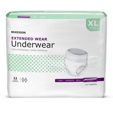 McKesson - UWEXTXL - Unisex Adult Absorbent Underwear Pull On with Tear Away Seams X Large Disposable Heavy Absorbency