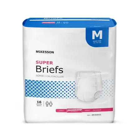 McKesson - BR30643 - Unisex Adult Incontinence Brief Medium Disposable Moderate Absorbency