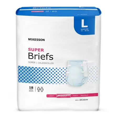 McKesson - BR30644 - Unisex Adult Incontinence Brief Large Disposable Moderate Absorbency