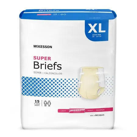 McKesson - BR30645 - Unisex Adult Incontinence Brief X Large Disposable Moderate Absorbency