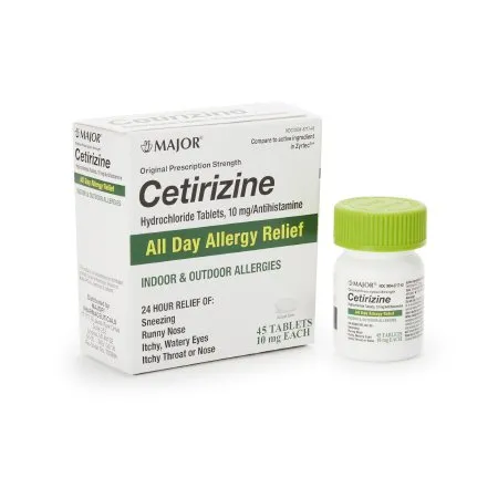 Major Pharmaceuticals - Major - 00904671743 - Major Cetirizine HCl 10 mg Tablet Bottle 45 Tablets