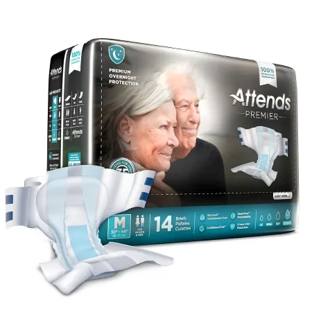 Attends Healthcare Products - Attends Premier - From: ALI-BR20 To: ALI-BR40 -  Unisex Adult Incontinence Brief  Medium Disposable Heavy Absorbency