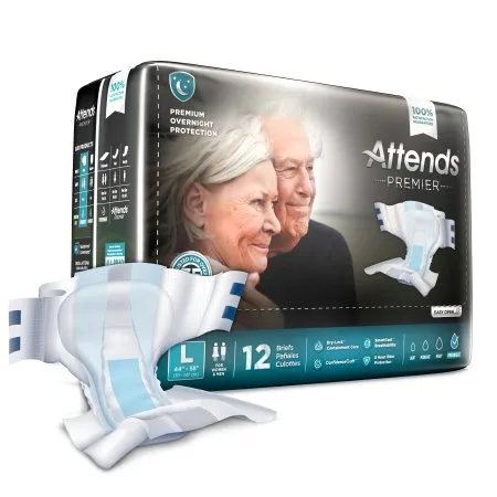 Attends Healthcare Products - Attends Premier - ALI-BR30 -  Unisex Adult Incontinence Brief  Large Disposable Heavy Absorbency