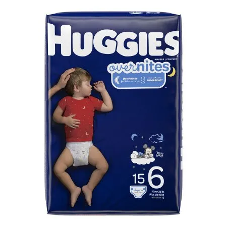 Kimberly Clark - Huggies Overnites - 49541 -  Unisex Baby Diaper  Size 6 Disposable Heavy Absorbency