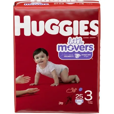 Kimberly Clark - Huggies Little Movers - 49678 -  Unisex Baby Diaper  Size 3 Disposable Moderate Absorbency