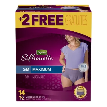 Kimberly Clark - From: 51014 To: 51015  Depend Silhouette Female Adult Absorbent Underwear Depend Silhouette Pull On with Tear Away Seams Large / X Large Disposable Heavy Absorbency