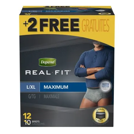 Kimberly Clark - Depend Real Fit - From: 51016 To: 51017 -  Male Adult Absorbent Underwear  Pull On with Tear Away Seams Large / X Large Disposable Heavy Absorbency