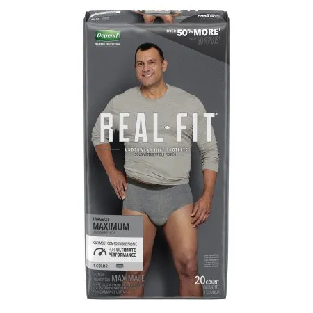 Kimberly Clark - Depend Real Fit - 50979 -  Male Adult Absorbent Underwear  Pull On with Tear Away Seams Large / X Large Disposable Heavy Absorbency
