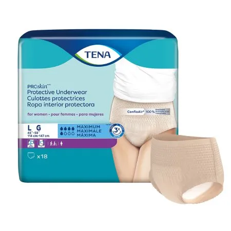 Essity Health & Medical Solutions - TENA ProSkin Protective - 73030 - Essity  Female Adult Absorbent Underwear  Pull On with Tear Away Seams Large Disposable Moderate Absorbency