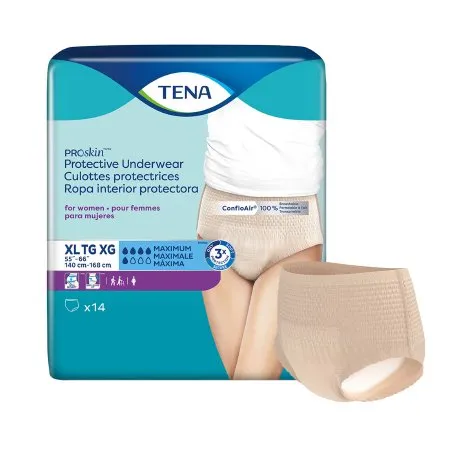 Essity Health & Medical Solutions - TENA ProSkin Protective - 73040 - Essity  Female Adult Absorbent Underwear  Pull On with Tear Away Seams X Large Disposable Moderate Absorbency