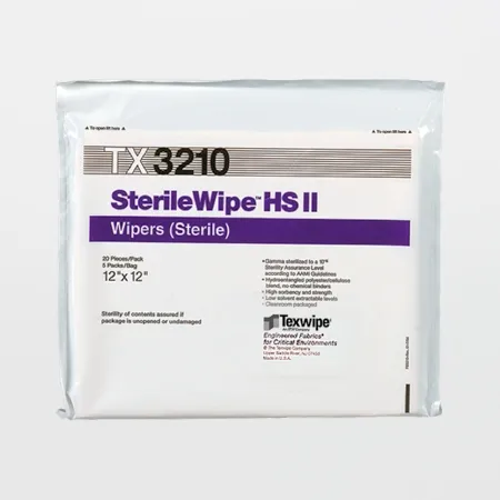 Texwipe - SterileWipe - TX3210 - Cleanroom Wipe Sterilewipe Iso Class 5 - 8 White Sterile 45% Polyester / 55% Cellulose Nonwoven 12 X 12 Inch Reusable