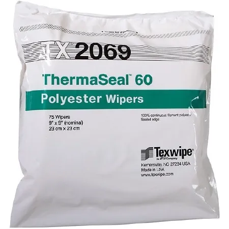 Texwipe - Thermaseal 60 - Tx2069 - Cleanroom Wipe Thermaseal 60 White Nonsterile Polyester 9 X 9 Inch Disposable