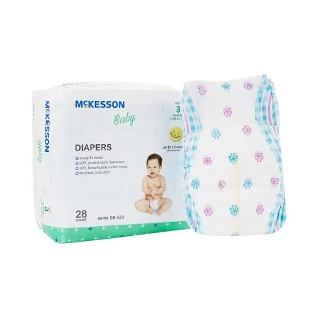 McKesson - BD-SZ3 - Unisex Baby Diaper Size 3 Disposable Heavy Absorbency