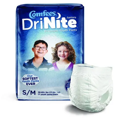 Attends Healthcare Products - Comfees DriNite Juniors - CMF-YSM -  Unisex Youth Absorbent Underwear  Pull On with Tear Away Seams Small / Medium Disposable Heavy Absorbency