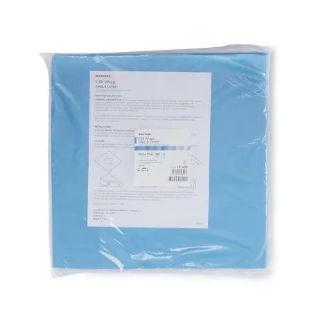 McKesson - 18-486 - Sterilization Wrap Blue 15 X 15 Inch Single Layer Cellulose Steam / EO Gas