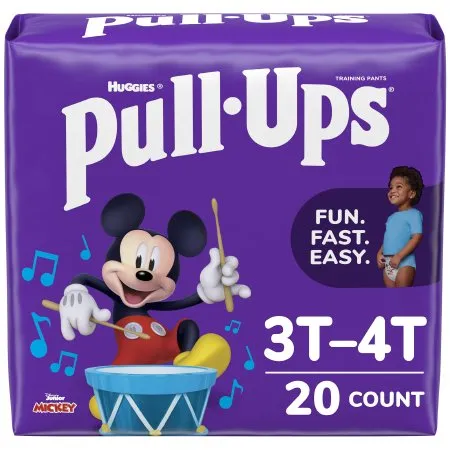 Kimberly Clark - 51355 - Pull Ups Learning Designs for Boys Male Toddler Training Pants Pull Ups Learning Designs for Boys Size 3T to 4T Disposable Moderate Absorbency
