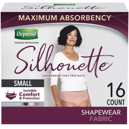 Kimberly Clark - Depend Silhouette - 51413 -  Female Adult Absorbent Underwear  Pull On with Tear Away Seams Small Disposable Heavy Absorbency