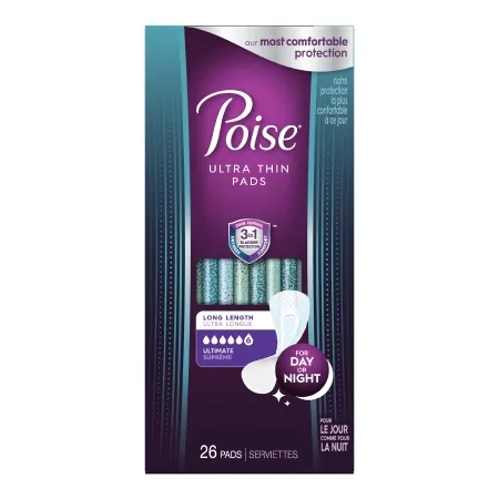 Kimberly Clark - Poise Ultra Thin - 51415 - Bladder Control Pad Poise Ultra Thin Heavy Absorbency Absorb-Loc Core One Size Fits Most