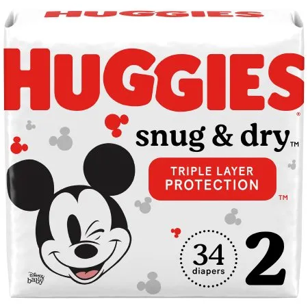 Kimberly Clark - Huggies Snug & Dry - 51469 -  Unisex Baby Diaper  Size 2 Disposable Heavy Absorbency