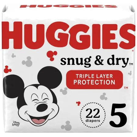Kimberly Clark - Huggies Snug & Dry - 51473 -  Unisex Baby Diaper  Size 5 Disposable Heavy Absorbency