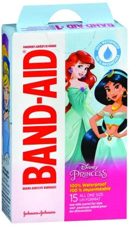 J&J - Band-Aid - 10381371190536 - Adhesive Strip Band-Aid 1 X 3 Inch Plastic Rectangle Kid Design (Disney Princess) Sterile