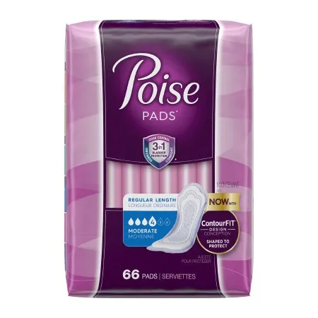 Kimberly Clark - Poise - 47357 -  Bladder Control Pad  10.47 Inch Length Moderate Absorbency Sodium Polyacrylate Core One Size Fits Most