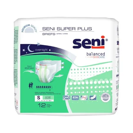 TZMO - Seni Super Plus - S-SM12-BP1 -  Unisex Adult Incontinence Brief  Small Disposable Heavy Absorbency