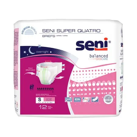 TZMO - Seni Super Quatro - From: S-LA09-BQ1 To: S-XL08-BQ1 -  Unisex Adult Incontinence Brief  Small Disposable Heavy Absorbency