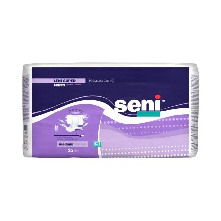 TZMO - Seni Super - S-ME25-BS1 - Unisex Adult Incontinence Brief Seni Super Medium Disposable Heavy Absorbency