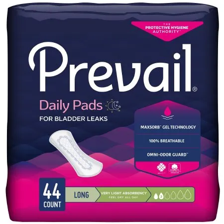 First Quality - Prevail - PV-944/2 -  Bladder Control Pad  8.35 Inch Length Light Absorbency Polymer Core One Size Fits Most